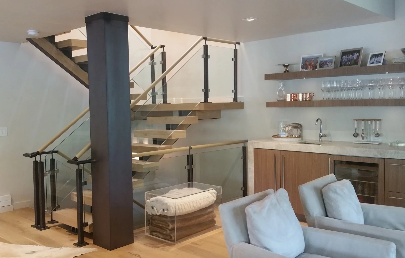 Built-in shelving and interior renovation
