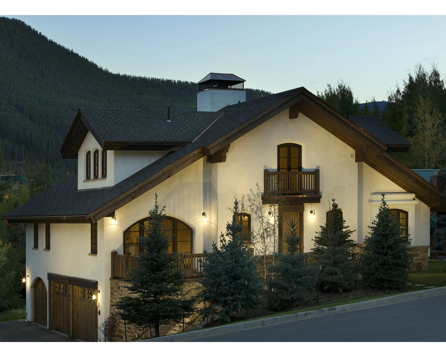 House exterior at dusk